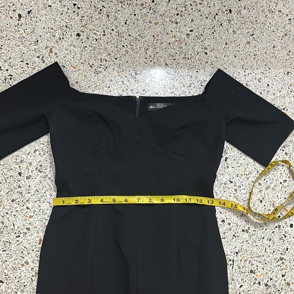 Jill Stuart Marisol off shoulder black midi high slit dress 2 - Picture 7 of 8